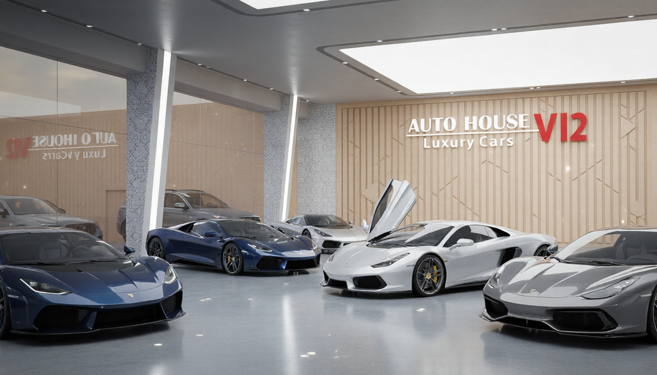 Luxury car in showroom